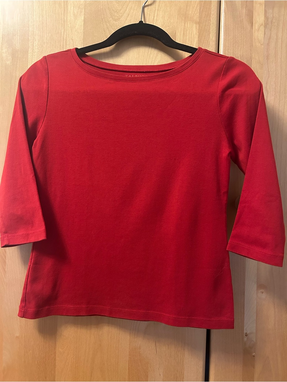 Red Talbots 3/4 Sleeve Cotton Tee
